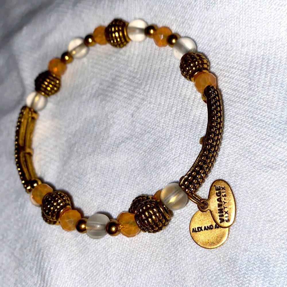 Alex and Ani Chrome bracelet w/ beads